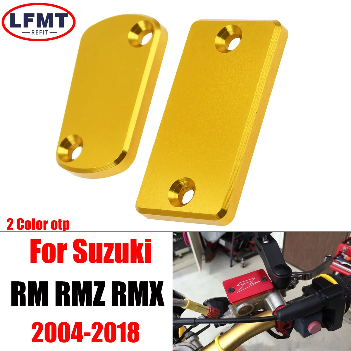 

CNC Front Rear Brake Fluid Reservoir Cover For Suzuki RM125 RMZ250 RM250 RMZ450 RMX450Z 2004 2005 2006-2016 2017 2018