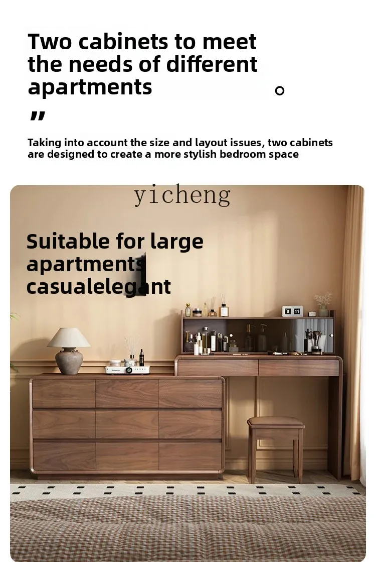 

Vintage Style Storage Cabinet Makeup Table Bedside Extendable Storage Cabinet Solid Wood Retro Dressing Table Chest of Drawers