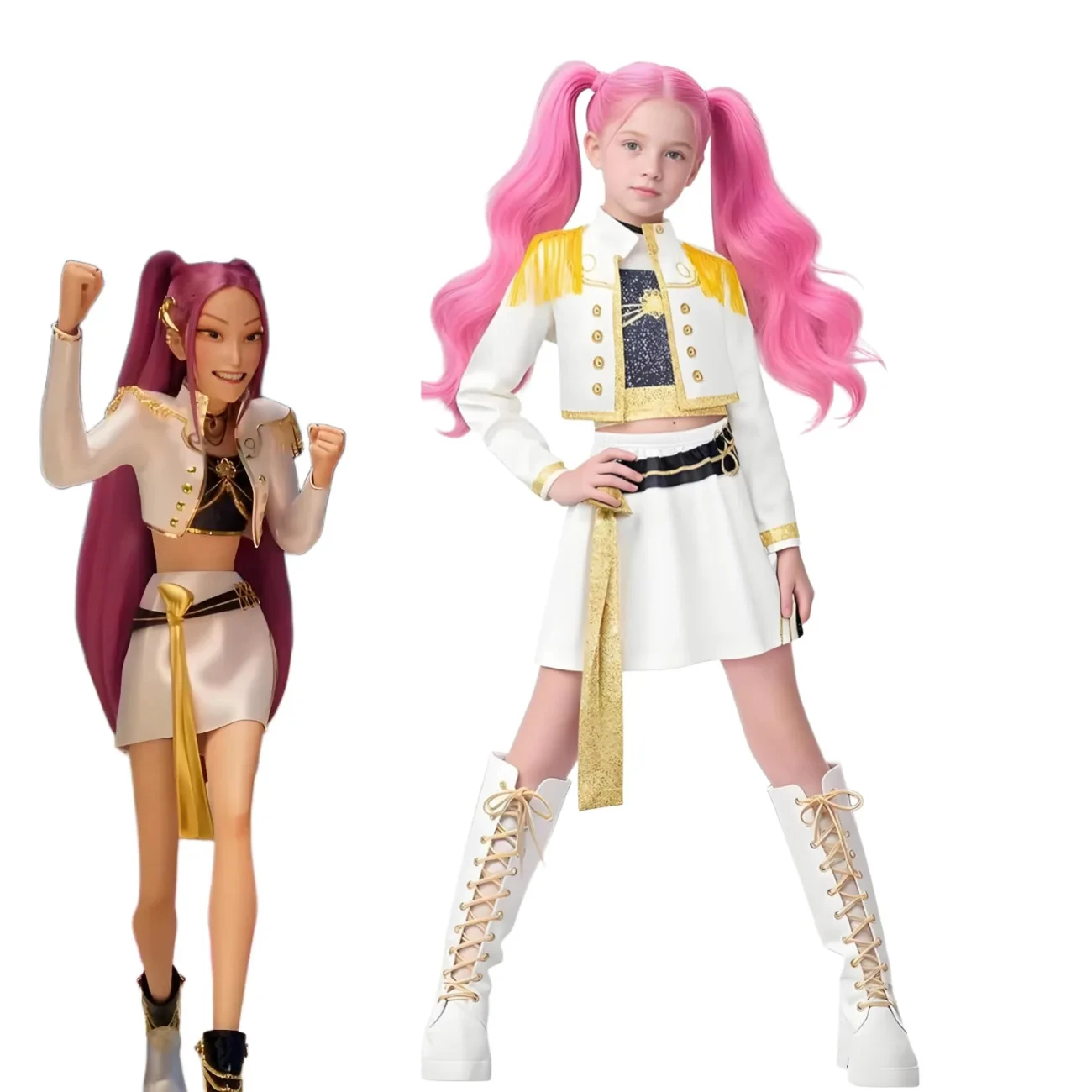 

Mira Rumi Zoe Hunters Kids Girls Cosplay Costume Top Coat Skirt Shorts Accessories Halloween Demon Suit Uniform Clothes Outfits