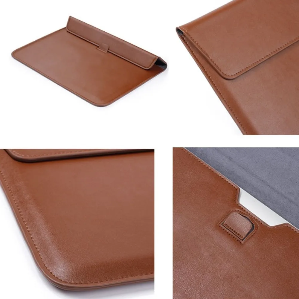Magnetische sluiting 13 inch laptoptassen Lederen beugel Laptophoes Lichtgewicht envelopontwerp Notebookhoes Reizen