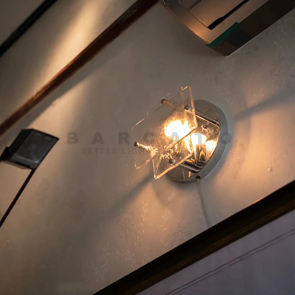 Design Glass Wall Sconces Sliver Led Wall Lights Fixture Indoor Home Decor Bedroom Living Room Kitchen Beside LED Mirror Lamp
