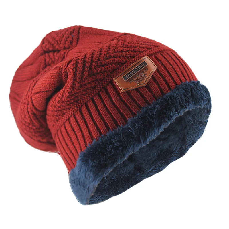 جديد الشتاء الكبار الرجال النساء قبعة دافئة Skullies موضة ملونة محبوك قبعة لينة الصوف عادية في الهواء الطلق العلامة التجارية سميكة متماسكة العظام