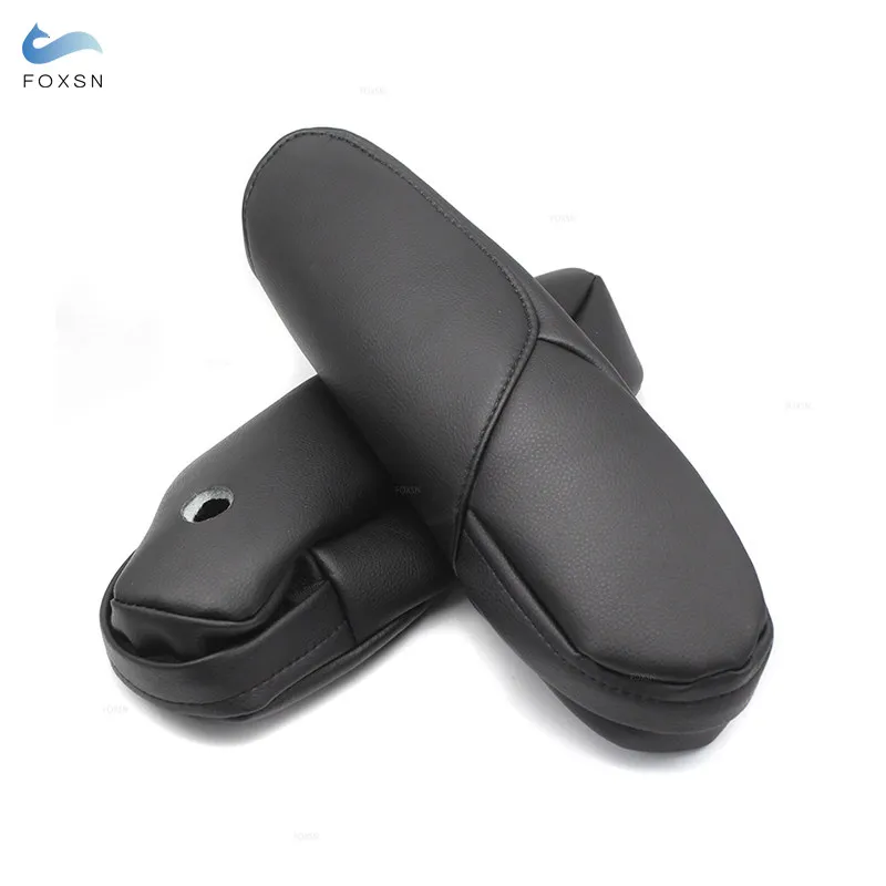2pcs Black PU Leather with Sponge Car Driver / Passenger Side Seat Armrest Handle Cover Trim For Honda CRV 2007 2008 2009