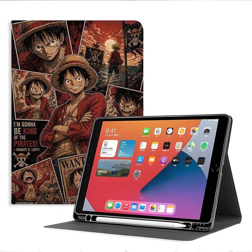 Case for Apple iPad Air 11 13 M4 M3 M2 A16 2026 Pro11 13 10th 7/8/9th With Pencil Holder Air 4/5/6th One Pieces Anime