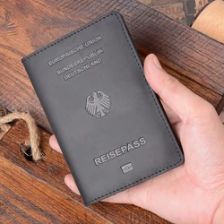 Genuine Leather Germany Passport Cover For Germany Credit Card Holder German Passport Case Unisex Travel Wallet