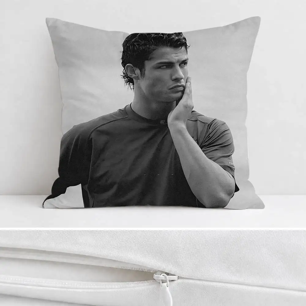 C-Cristiano Ronaldo  Double-sided Printed Square Decorative Cushion Cover for Sofa Living Room Home Decor