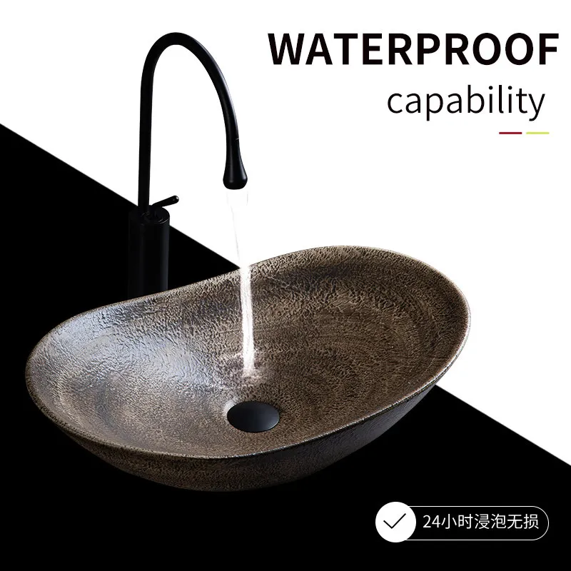 

Retro counter basin Outdoor courtyard wash Bathroom wash Balcony Hotel Art basin