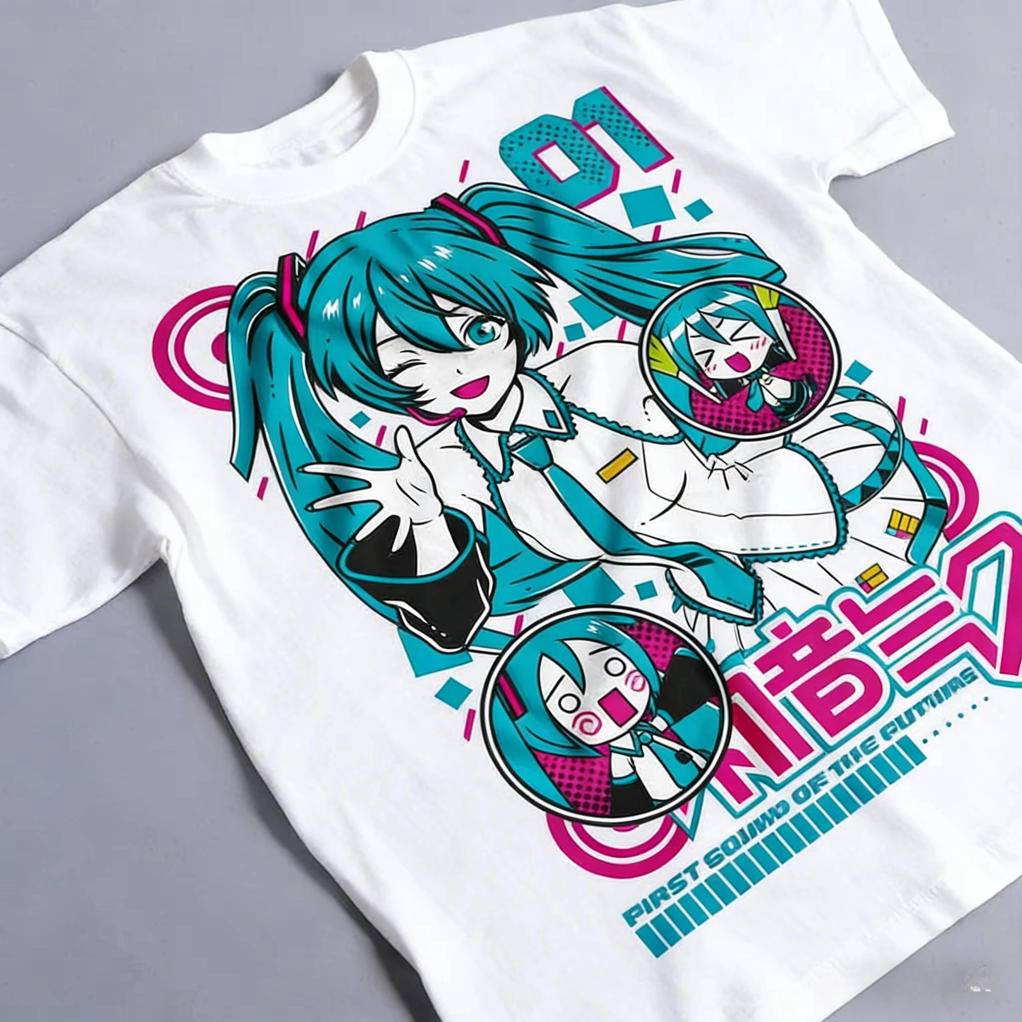 2026 Sommer Hot Sale Hatsune Miku 01 Print T-Shirt Unisex Casual Kurzarm Anime Fans Tee Hochwertige Trendige Kleidung Oberteile