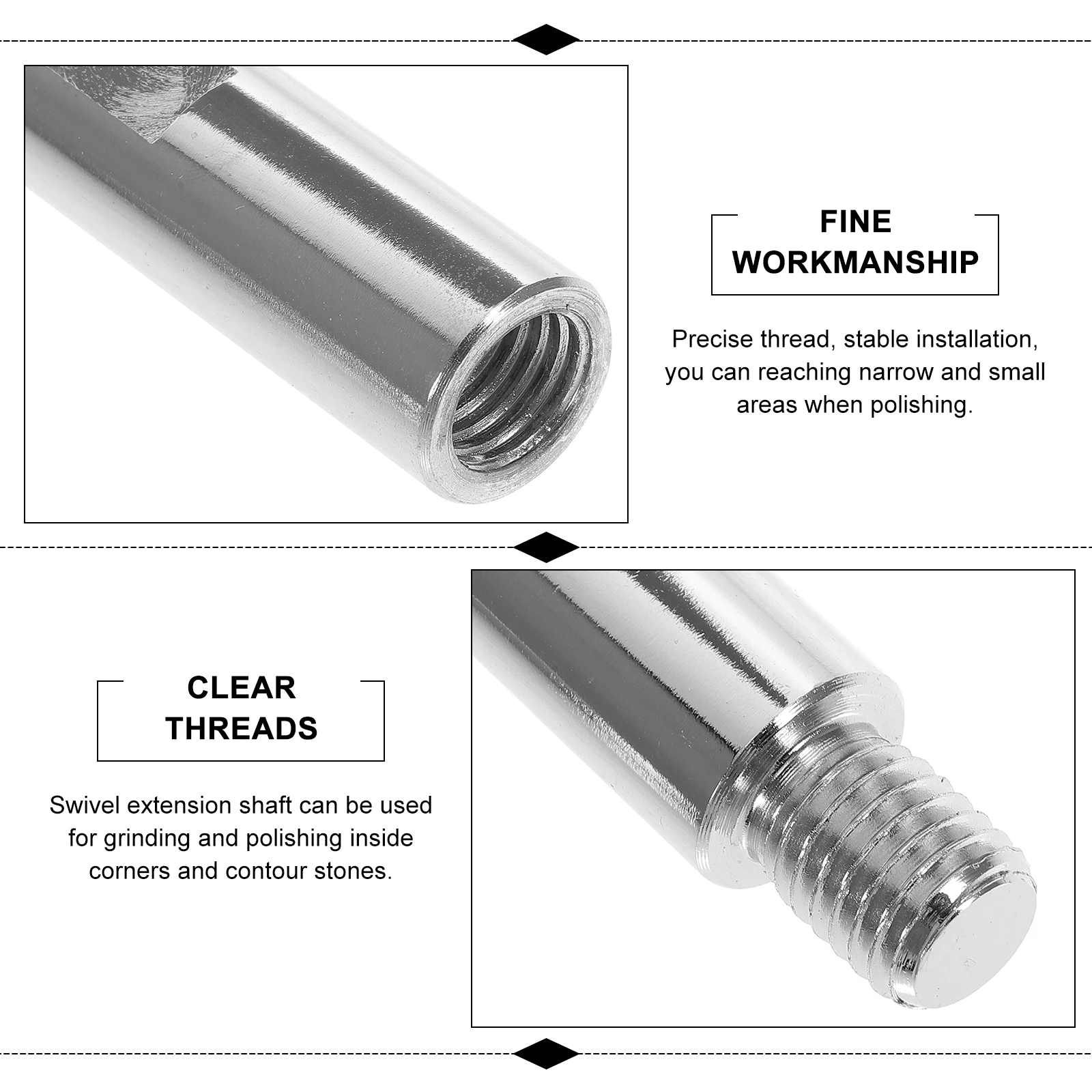 

Angle Grinder Extension Rod for Polisher Swivel Shaft Stable Installation Precise Thread Grinding Heads Wheels Discs Mold