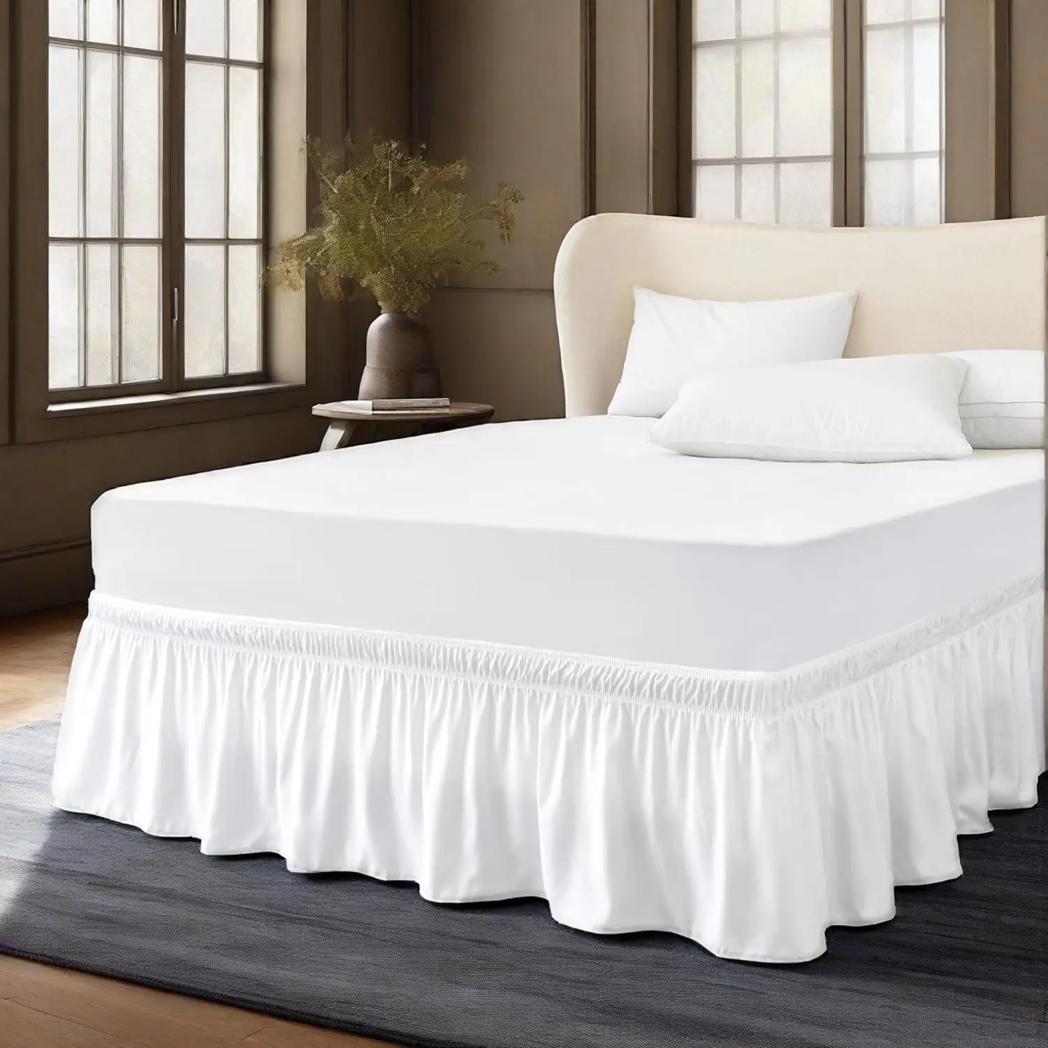 1Pc Breathable & Dustproof Bed Skirt With Elastic Band - Contemporary Style, Cover For Bedroom