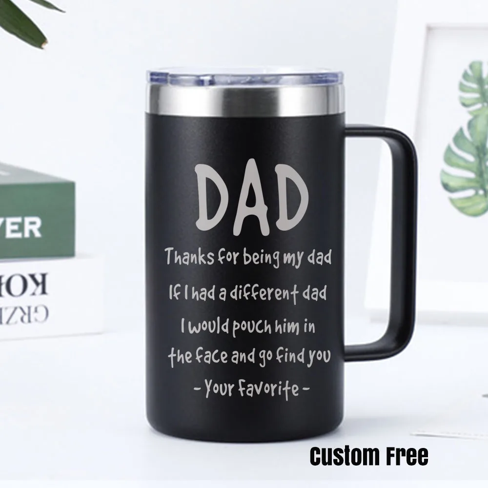 Custom Father's Day Gifts 24oz Beer Coffee Mug, Unique Birthday Gifts for Fathers From Sons and Daughters, Personalized Mugs