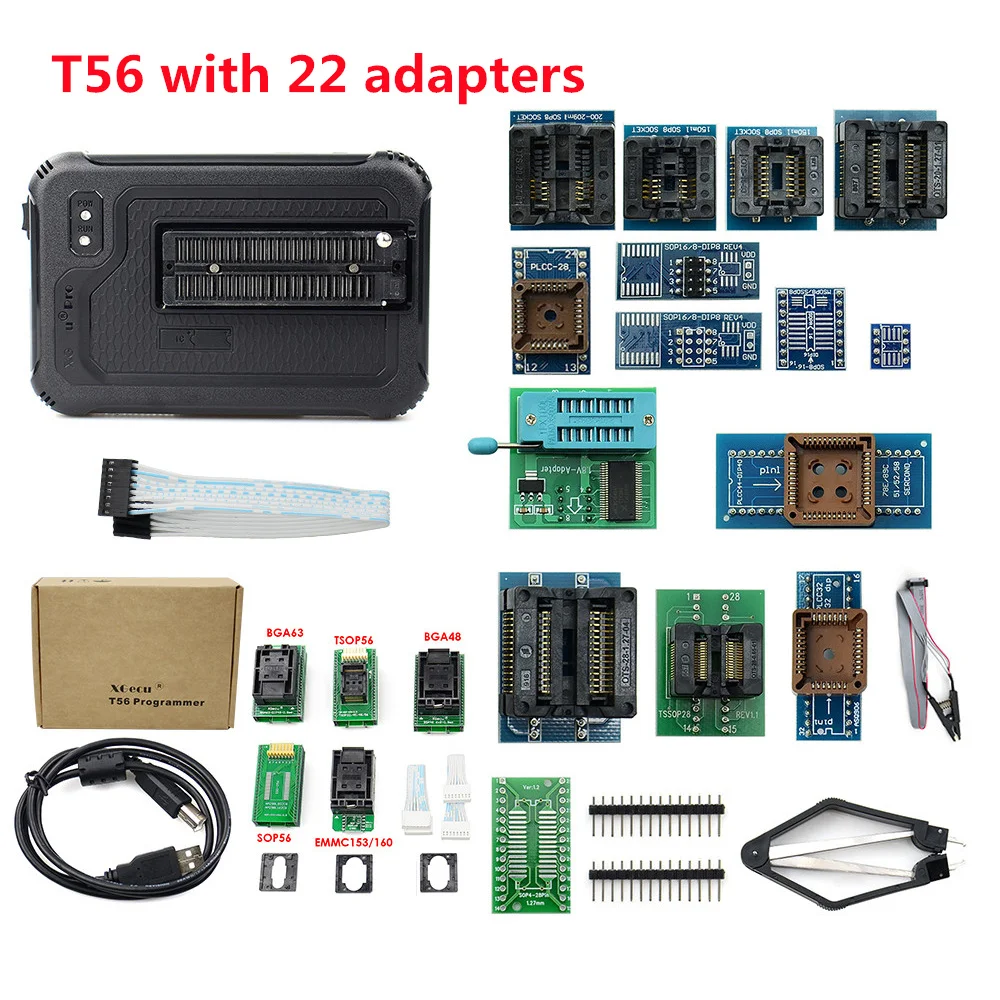 XGecu T56 Programmer 56 Pin Drivers ISP Support 20000+ ICs for PIC/NAND Flash/EMMC TSOP48/TSOP56/BGA48/63/64/100/153/162/211