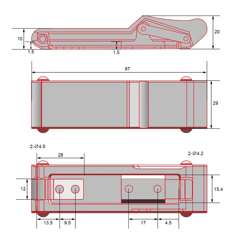A76K Front Storage Rack Rubber Latch, 8 Pcs Flexible Draw Latch With Keeper For Cooler, Boat Compartment Cargo Box