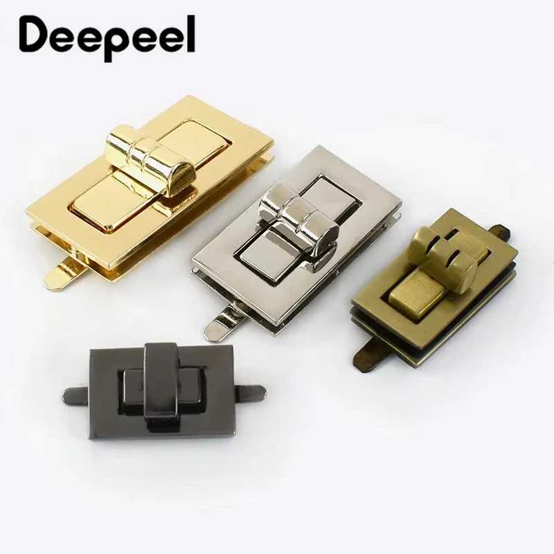 2/5Sets Deepeel Metal Turn Locks for Handbag Purse Square Twist Snap Lock Clasps DIY Leather Craft Bag Part Hardware Accessories