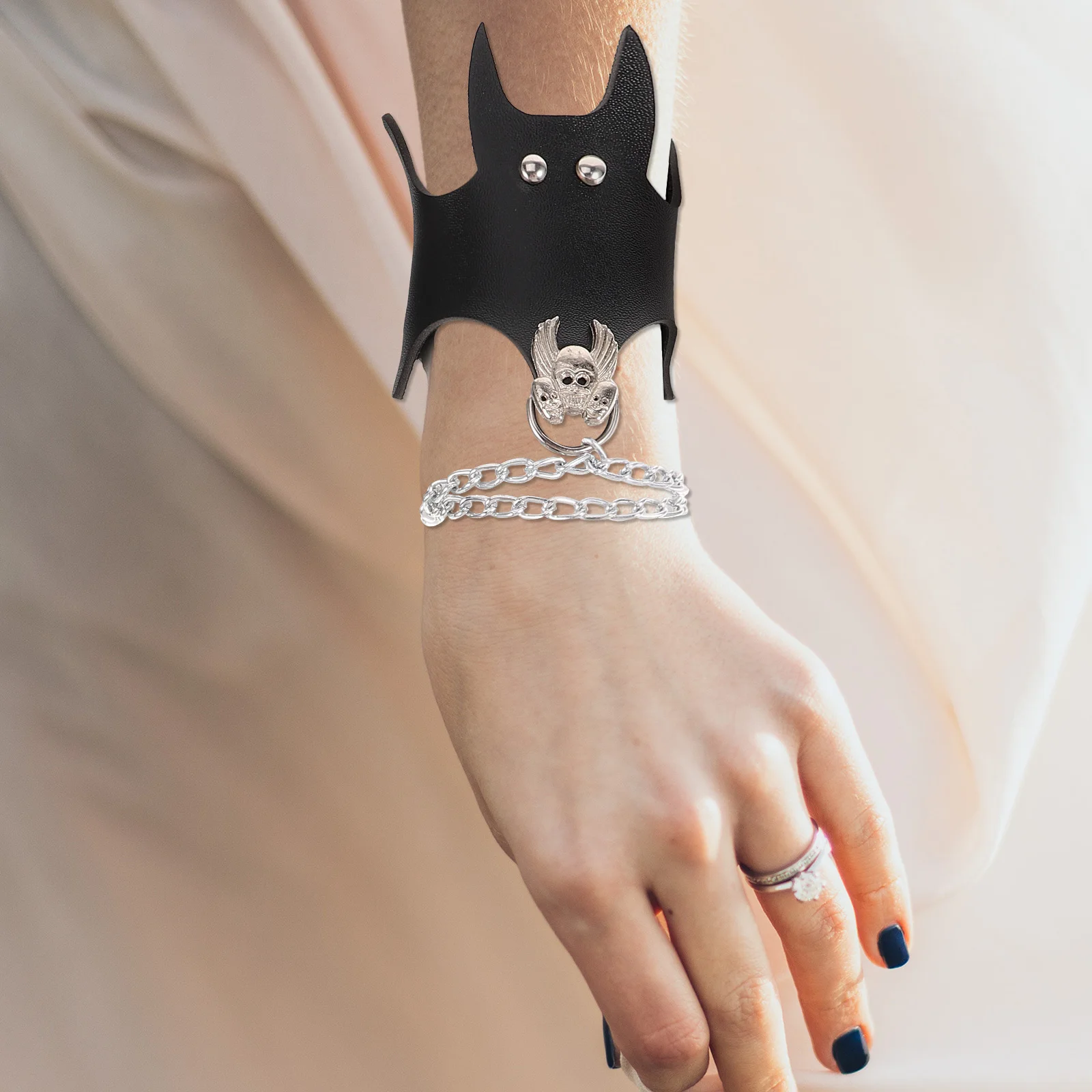 

Couple Bracelets Punk Gothic Jewelry for Men Women Halloween Party Accessories Aesthetic Cuff Bracelet Goth Jewellery