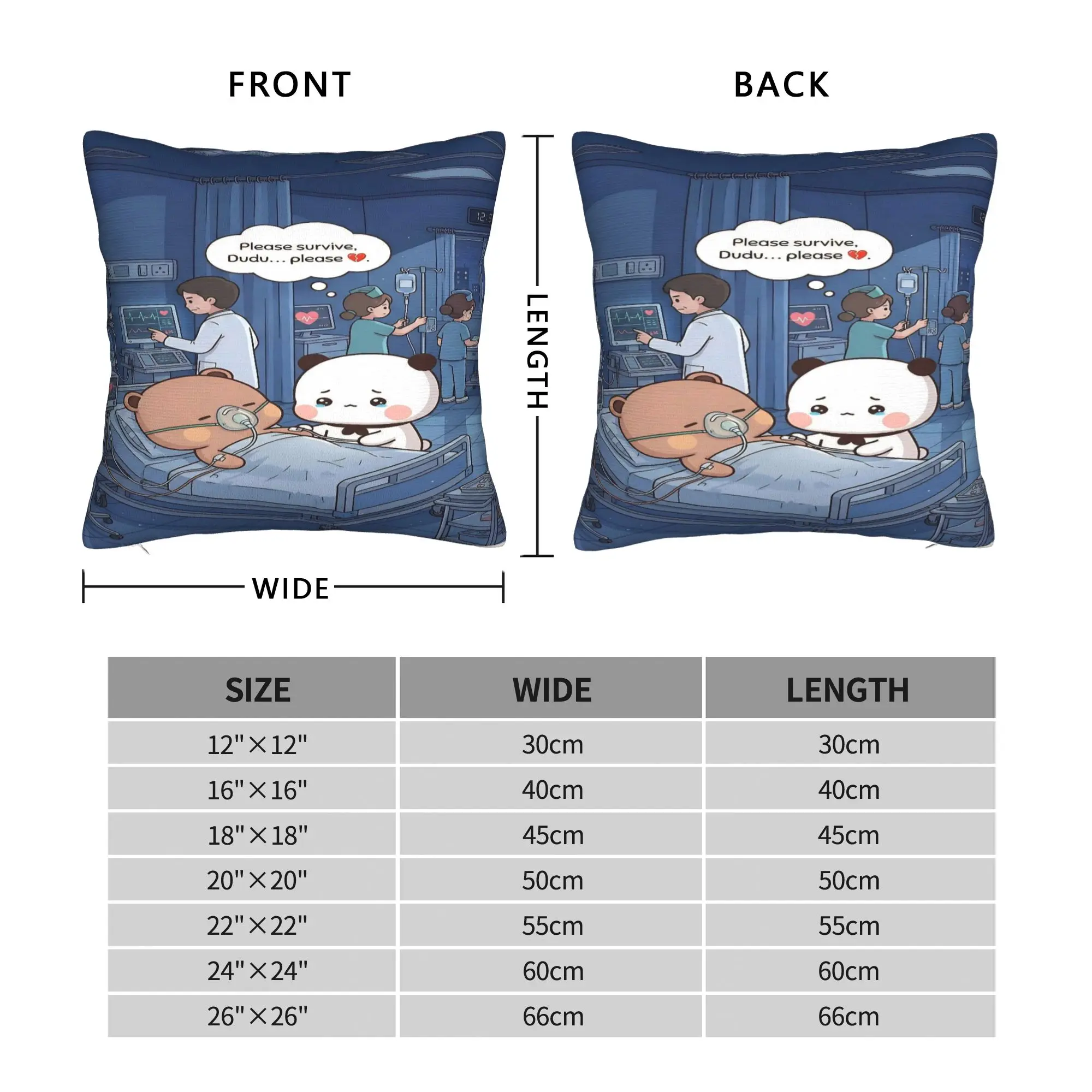 Pillow Case Panda Bear Bubu Dudu Polyester Pillow Cover  Morden Cushion Cover Printed Pillowcases For Wedding Party Home Decor