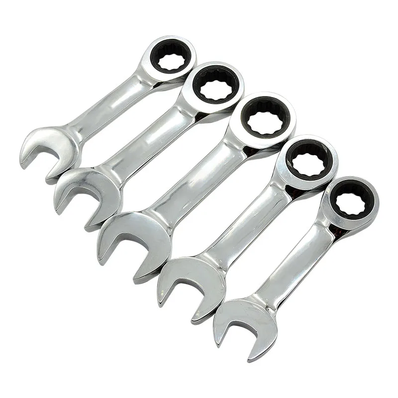 

6-19mm Short Handle Quick Ratchet Wrench 72Teeth Multifunctional Portable Mini Dual-use Plum Blossom Small Wrench Hand Tools