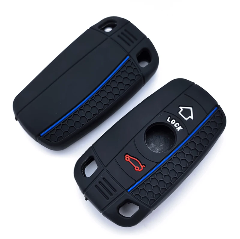 Capa protetora de silicone para chave de carro, acessórios fob para bmw e60 e61 e70 e81 e87 e90 e91 e92 x1 x5 x3 1 3 5 6 séries z4