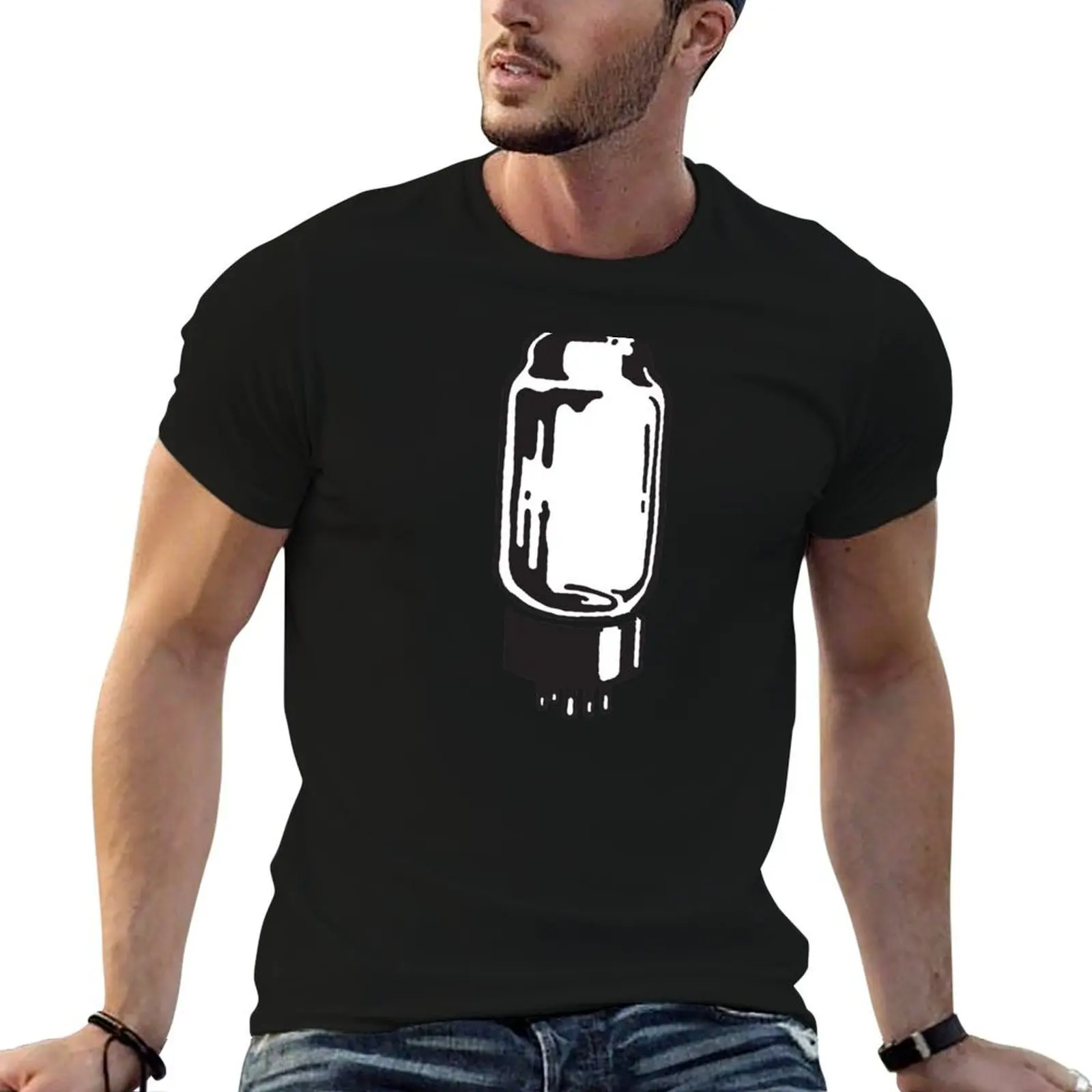 Vacuum Tube graphic T-Shirt fashion shirts blacks fitted t shirts for men