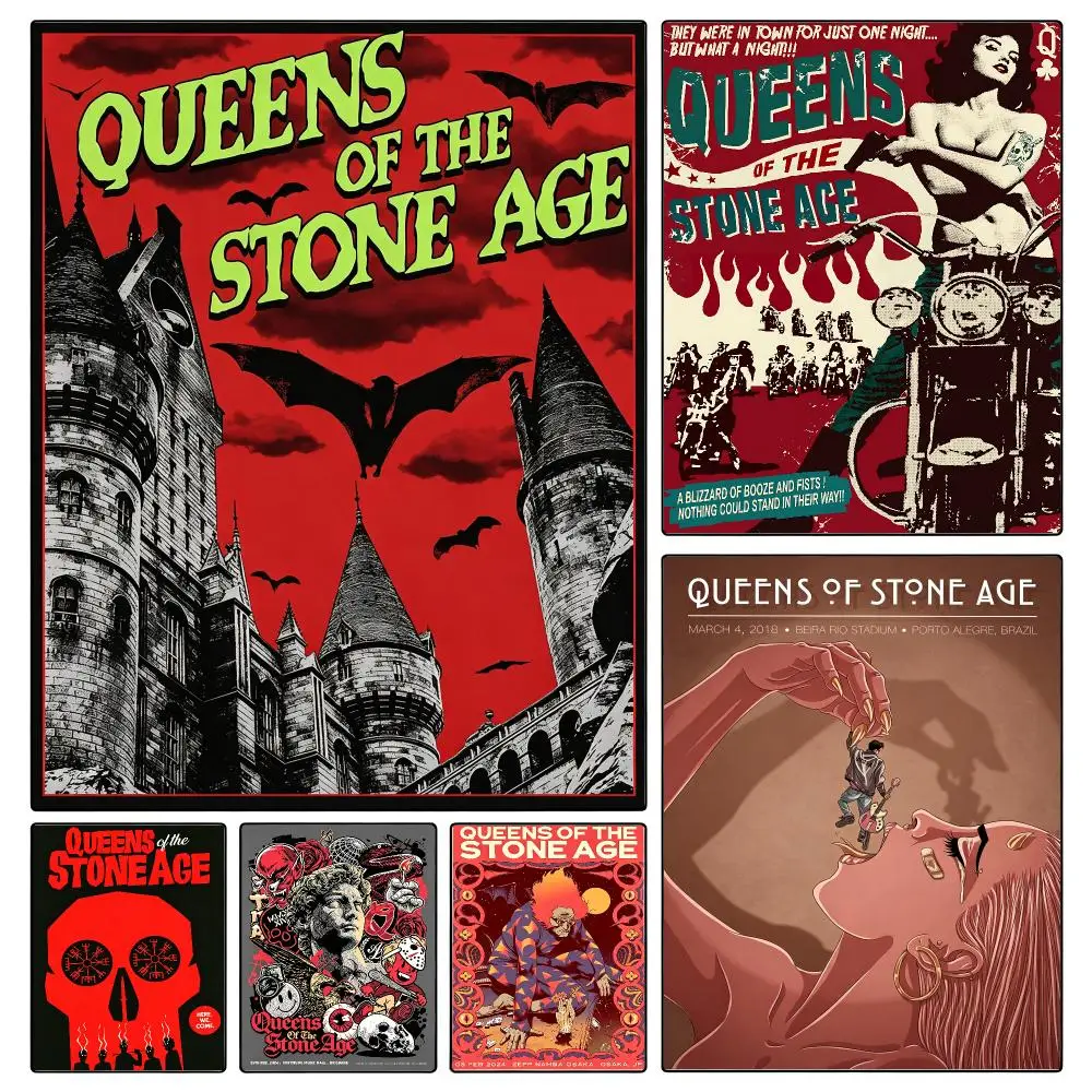 band Queens Of The Stone Age Poster Poster Waterproof HD Unframed Self‑Stick Decor Wall Art for Home Room Decoration Gift