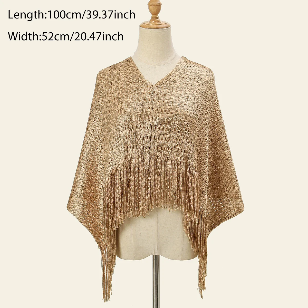 Golden Polyester Shawls Solid Color Tassel Hijab Scarf For Women Muslim Spring Scarves Fashion Breathable Poncho 100*52cm