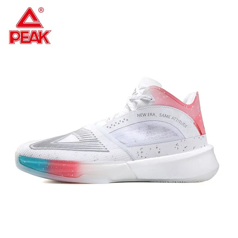 PEAK Extremely Surging Triangle Men's Basketball Shoes White Ice Cream Color Scheme Wiggins Actual Sports Shoes for Men Sneakers