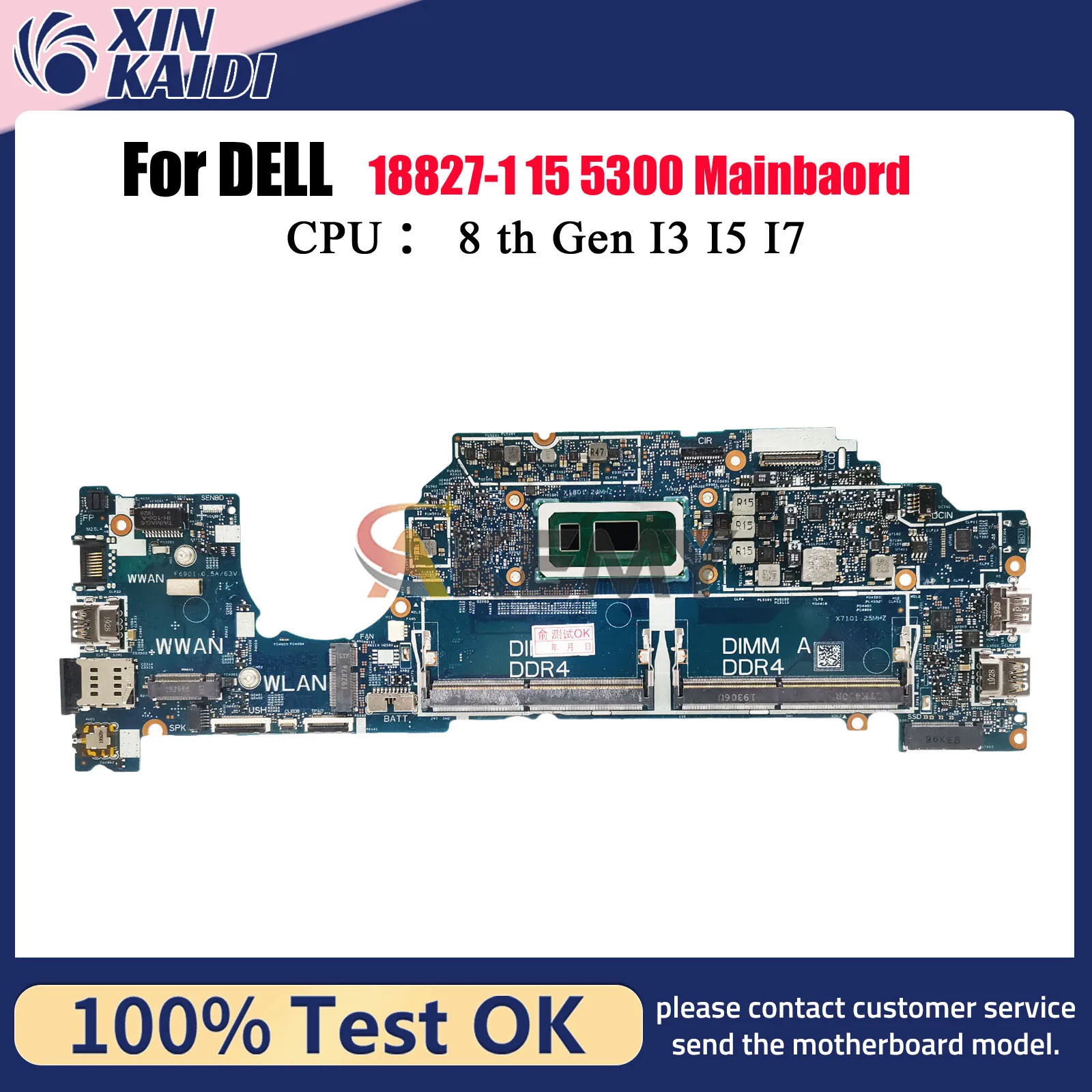 

Материнская плата для ноутбука DELL Latitude 5300 18827-1 с процессором i5 i7 CN-05N31T 0RK2CY 05KRX2 DDR4, 100% протестировано, ОК