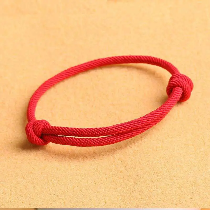 1pc Hand-Woven Red Rope Kabbalah Braided Red String of Friendship Simple Matching Bracelet for Lover Women Men