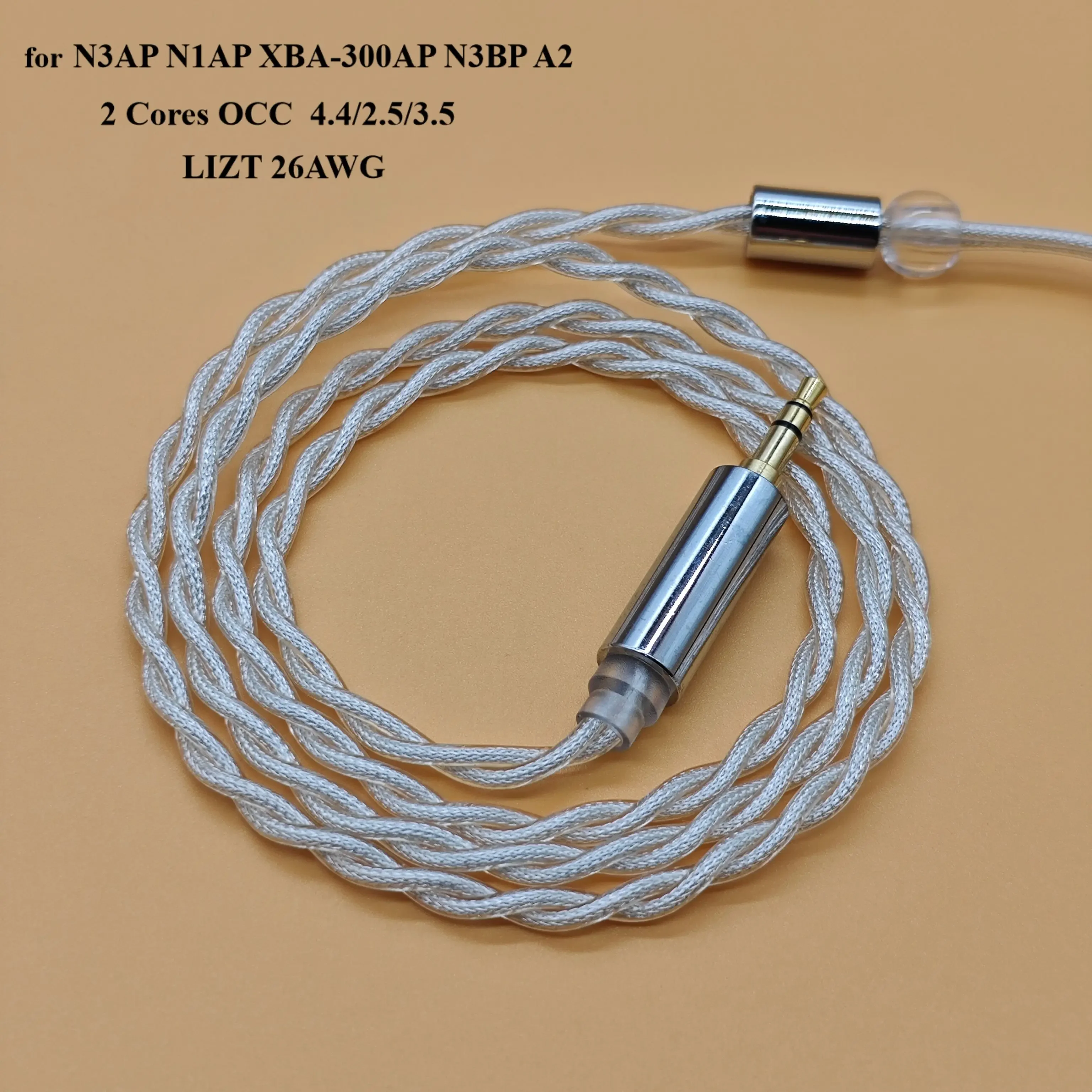 

Silver Plated OCC Earphone Cable, N3AP, N1AP, XBA-300AP, N3BP A2, 3.5, 2.5, 4.4 Balance, LIZT 2 Core