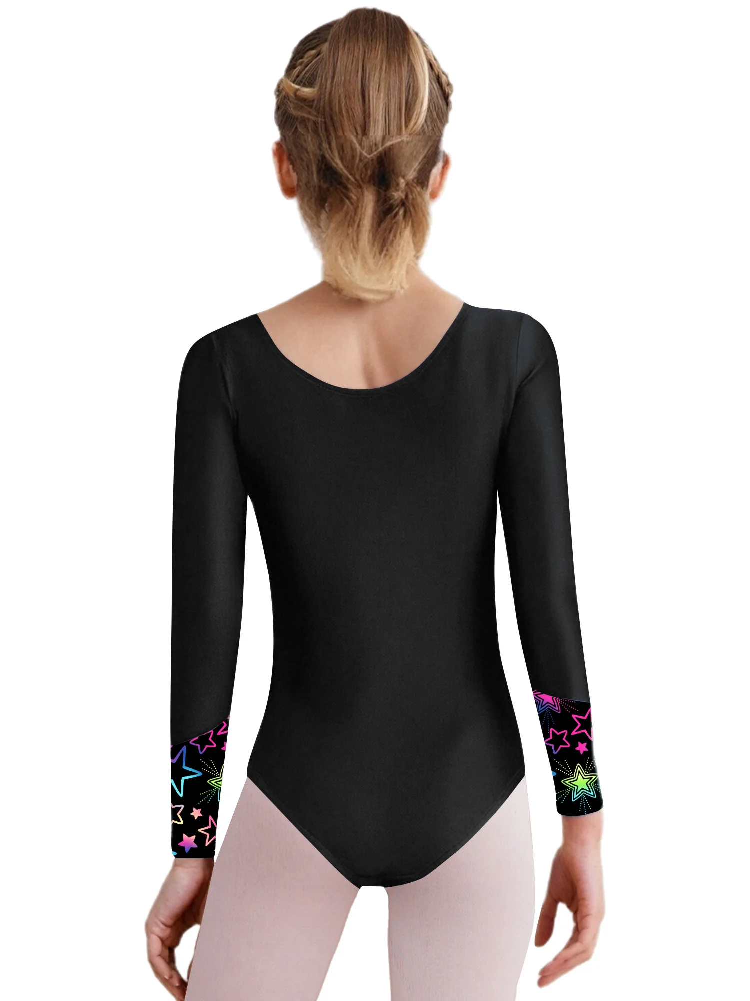 Conjuntos de baile y gimnasia para niños y niñas, traje deportivo, leotardo de manga larga con diamantes de imitación, pantalones cortos, mallas y diadema