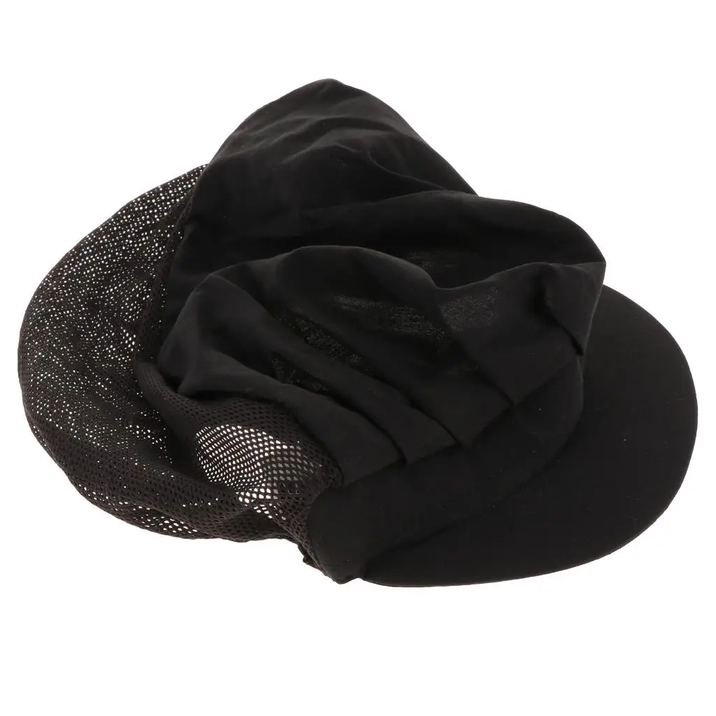 Professional Chef Hat Mesh Top Baking Cap Adjustable Catering Headdress for Kitchen Restaurant Use