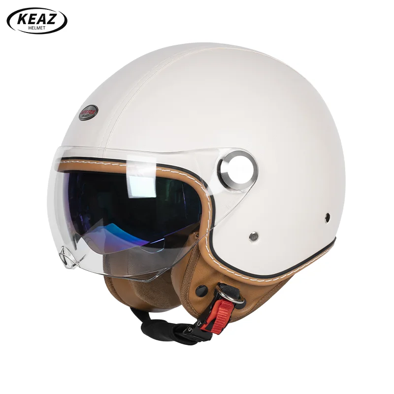Top-Rated Retro Style 3/4 Open Face Motorcycle Helmet Included Removable Thermal Liner Coping with Harsh Cold Weather Adventure
