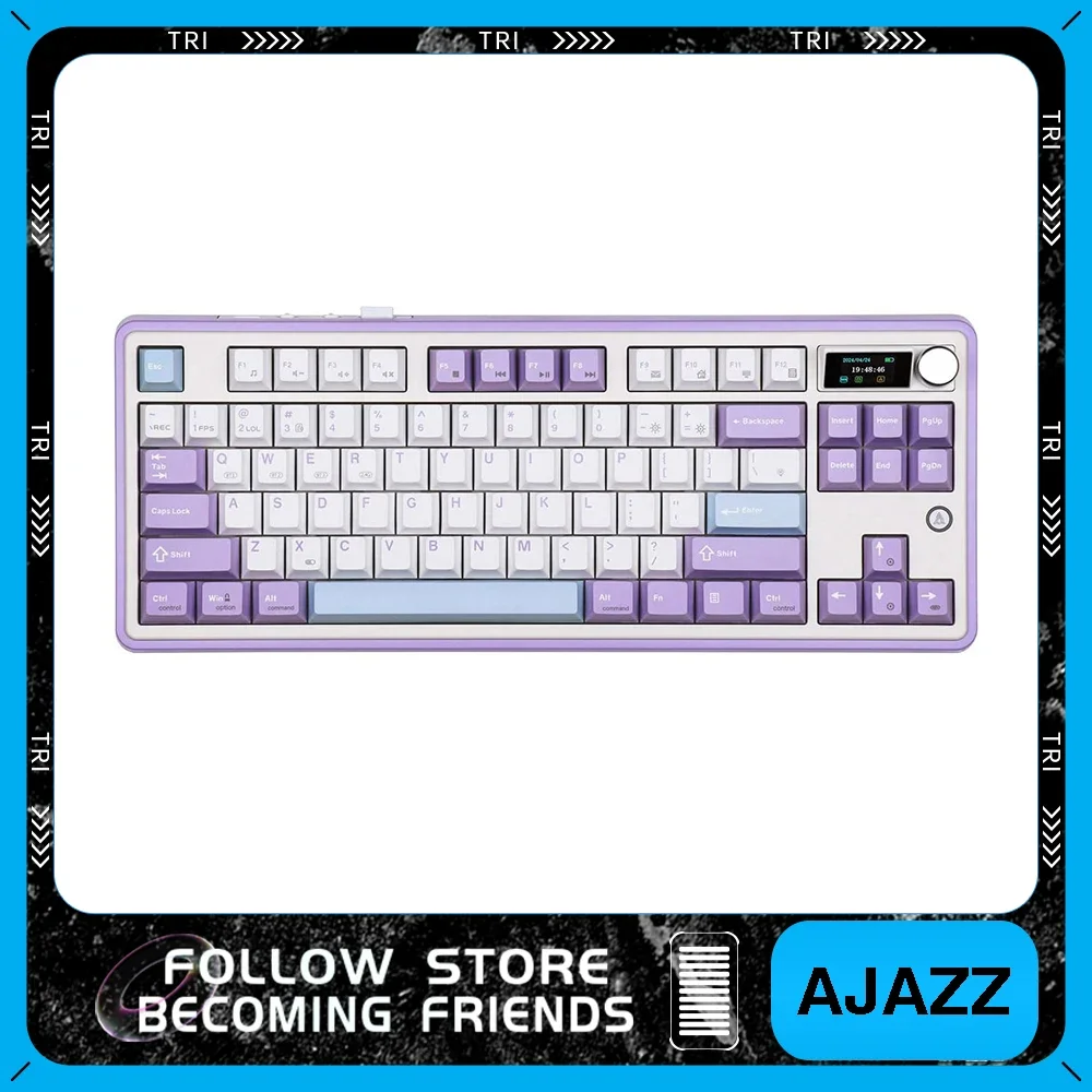 AJAZZ AK870 Tri-mode RGB Bluetooth 2.4GHz Wireless Gaming Mechanical Keyboard with USB Wired 87 Keys Hot Swap for PC Laptop