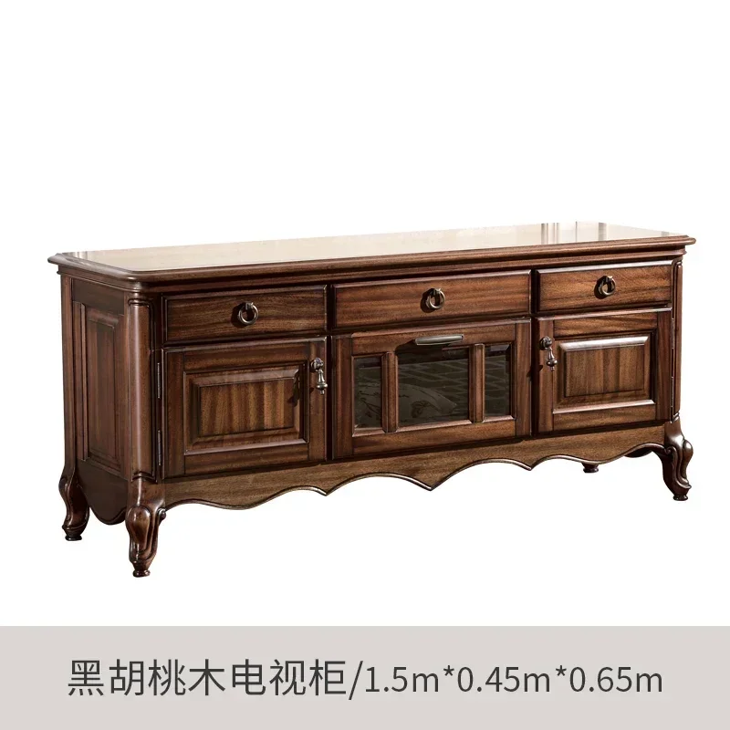 

All solid wood black walnut TV cabinet small apartment bedroom furniture