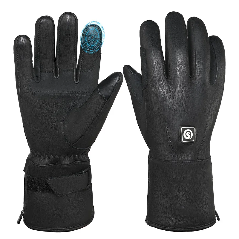 Women Horse Riding Heated Gloves Full Skin Leather Windproof Waterproof Heated Thermal Horse Gloves for Men view 2