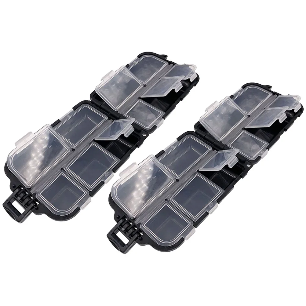 

2Pcs Waterproof Fishing Tackle Case Compact PVC Storage Box Multiple Grids Fishing Hook Lure Organizer Accessories Container
