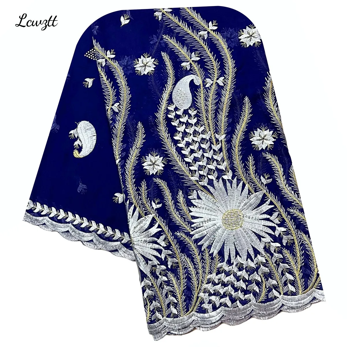 2024 African Women Turban Embroidery Soft Dubai Cotton Scarf Islamic Pray Instant Shawls Fashion Head Scarf Headwraps