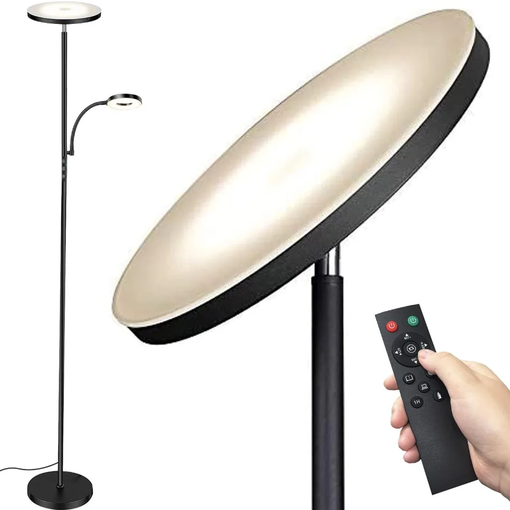

Floor Lamp, Upgraded 42W 4000LM Super Bright LED Floor Lamp for Living Room Bedroom, Dimmable Standing Reading Floor