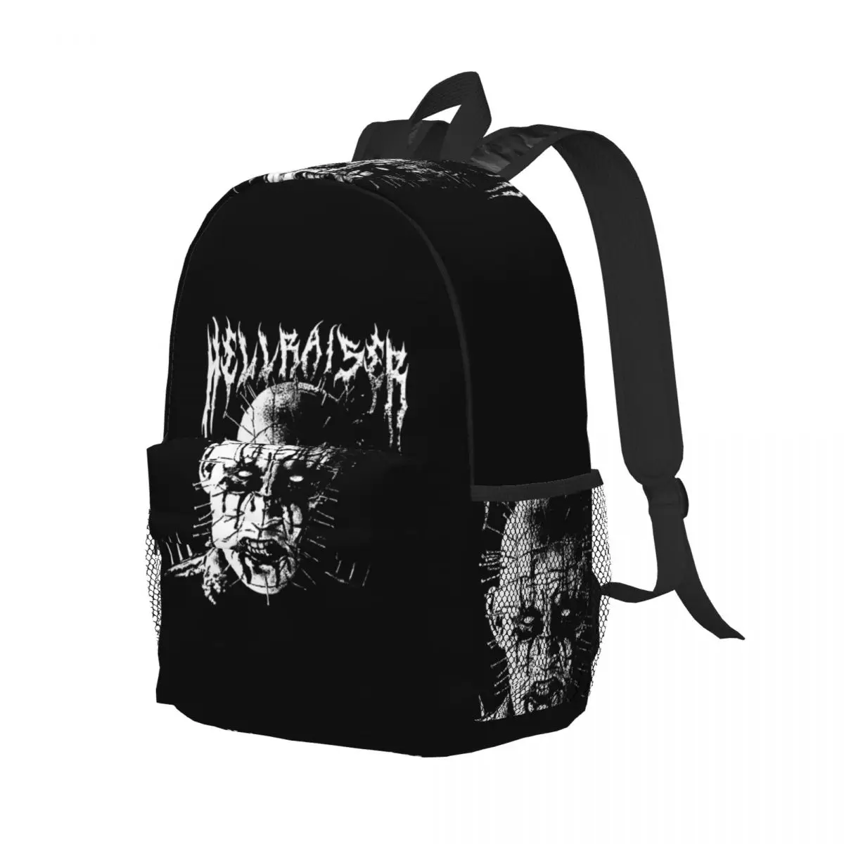Black Metal Pinhead Graphic Backpack Student Boys Girls BookBag Men Women School Bag Laptop Shoulder Bags
