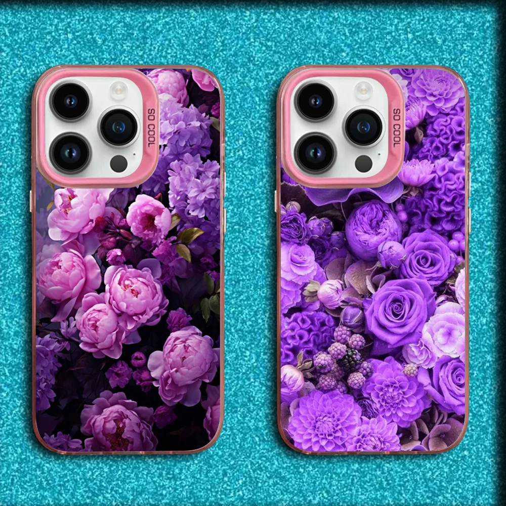 

Peony Rose Flower Phone Case For iPhone 16,15,14,13,12,11,Mini,Pro,MAX Pink Matte Silicone Cover