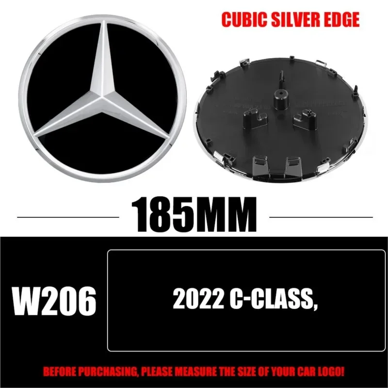 3D 185MM 205MM Front Grille Star Logo Emblem Badge For Mercedes-Benz C Class W206 W253 GLC GLE V Class Emblem Auto Accessories