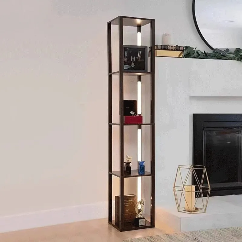 Decorative Lamp Display Rack Living Room Floor Lamp Storage Rack Integrated Sofa Side Vertical Lamp