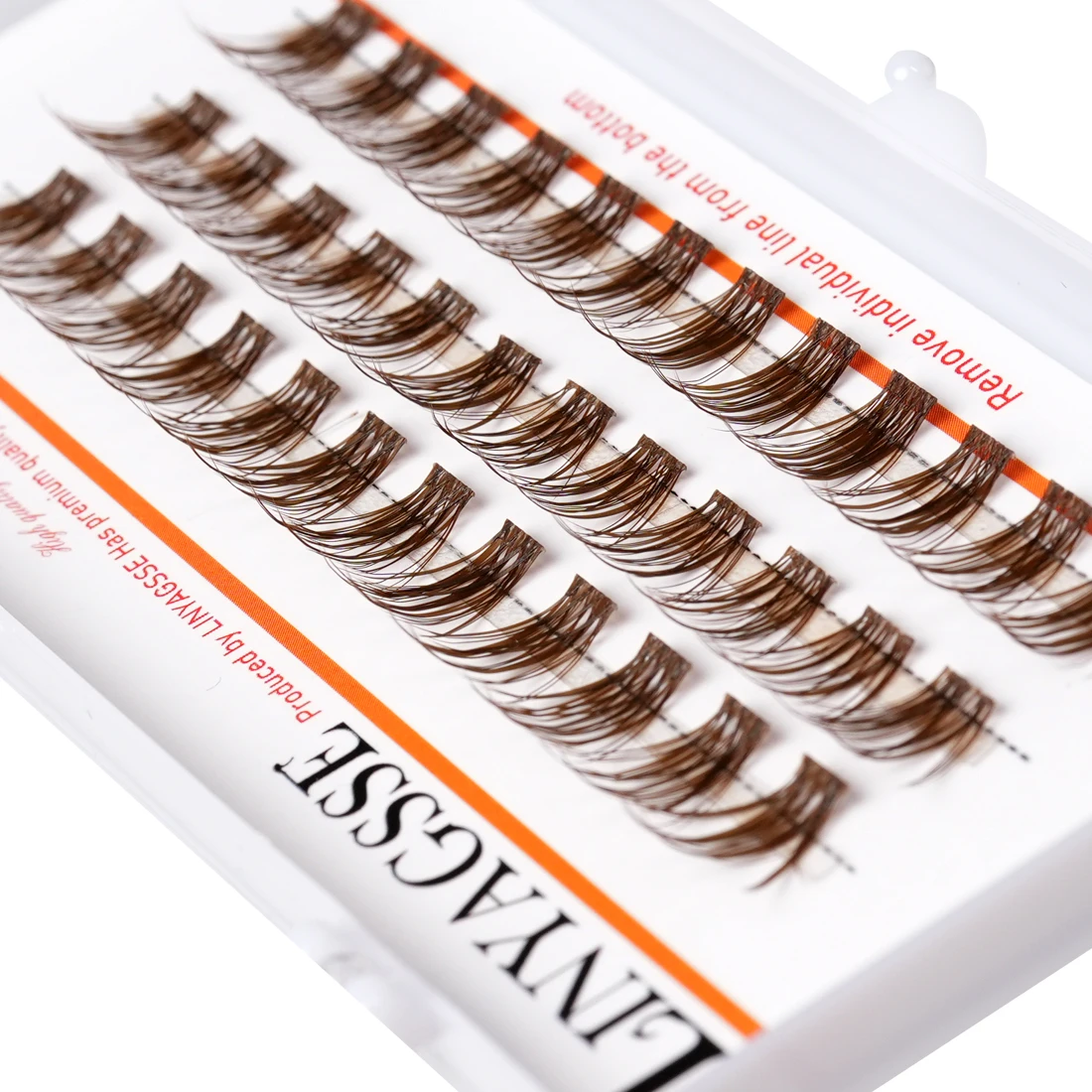 LINYAGSSE LN2350 Brown Eyelash Super Cluster Eyelash Extension Natural Mink Eyelash Individual Lashes Makeup Tools Cilias Volume