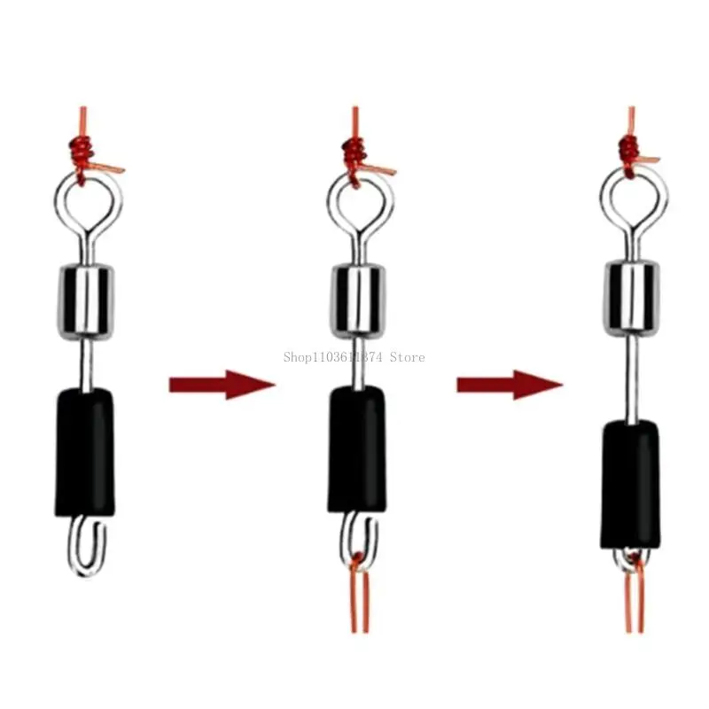 

100Pcs Fishing Quick Changes Swivels Fishing Line Connector Lures Connector Clip Salt/Freshwater Fishing Barrels Swivels