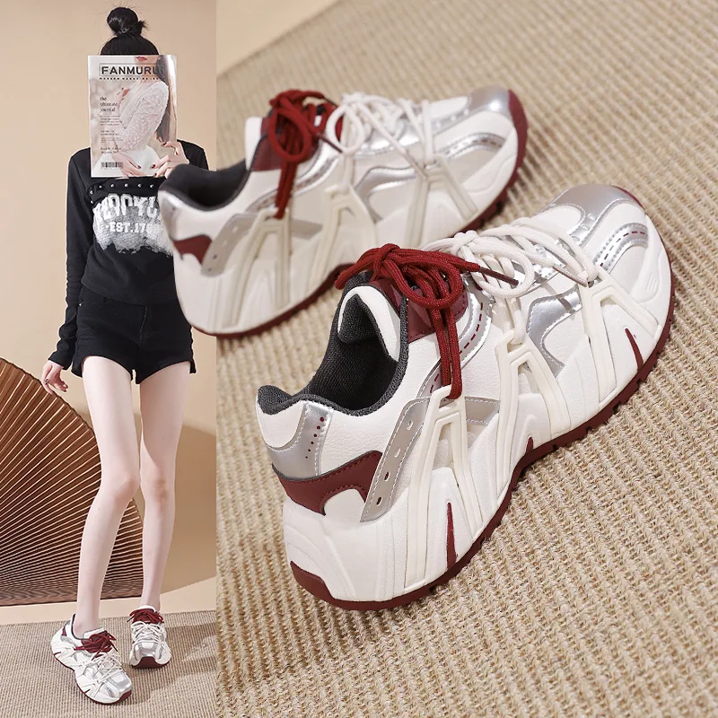 

Dad-style sneakers, trendy for fashion-forward women in spring and autumn 2025, new popular casual shoes