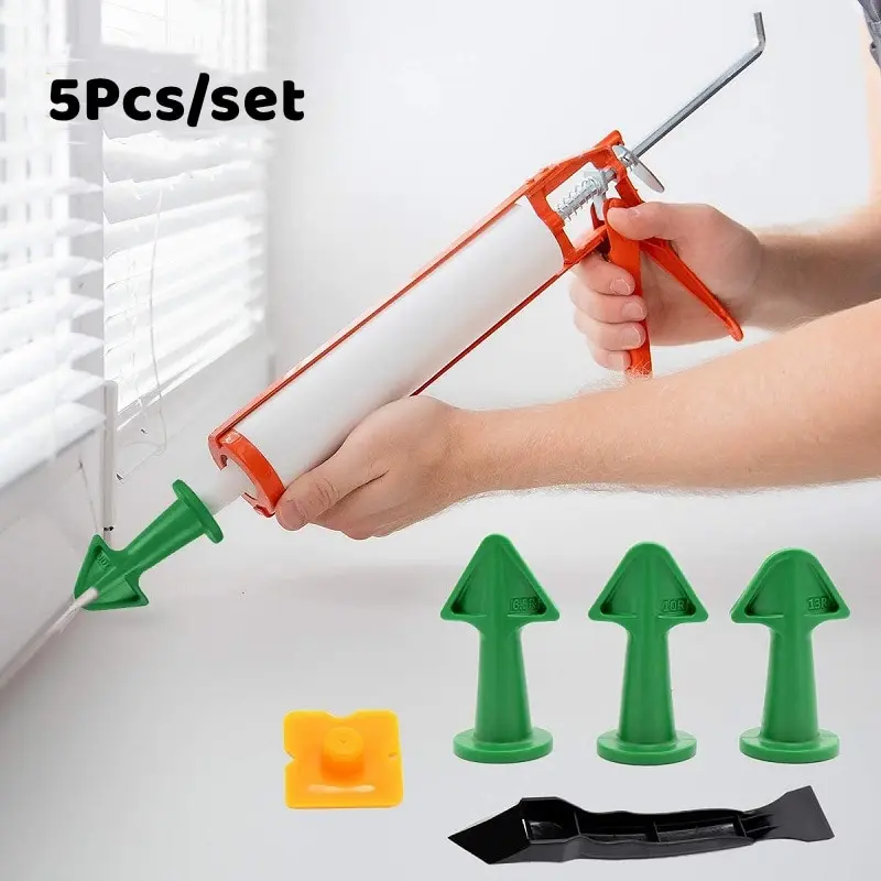 Plastic Pointed Mouth and Glue Shovel Set Multi-Angle Scraper Cleaning Nozzle Five-piece Set Seam Tool