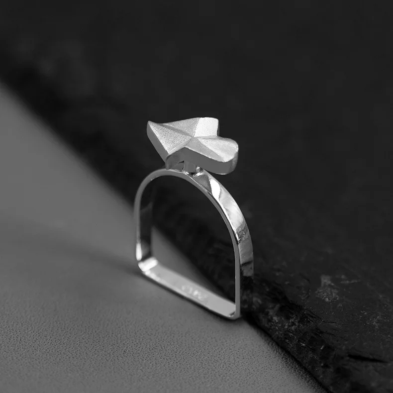 Miracle Sterling Silver 925  Mirror Vision Pure Silver Strange Arrow Unique Design Fun Ring For Birthday Gift