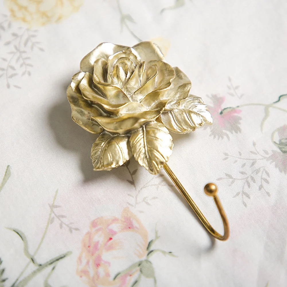 KYCOR-Heart Shaped Rose Resin Hook Color Painting Hook Home Decoration Is Used For Hanging Hats, Towels, Coats, Etc