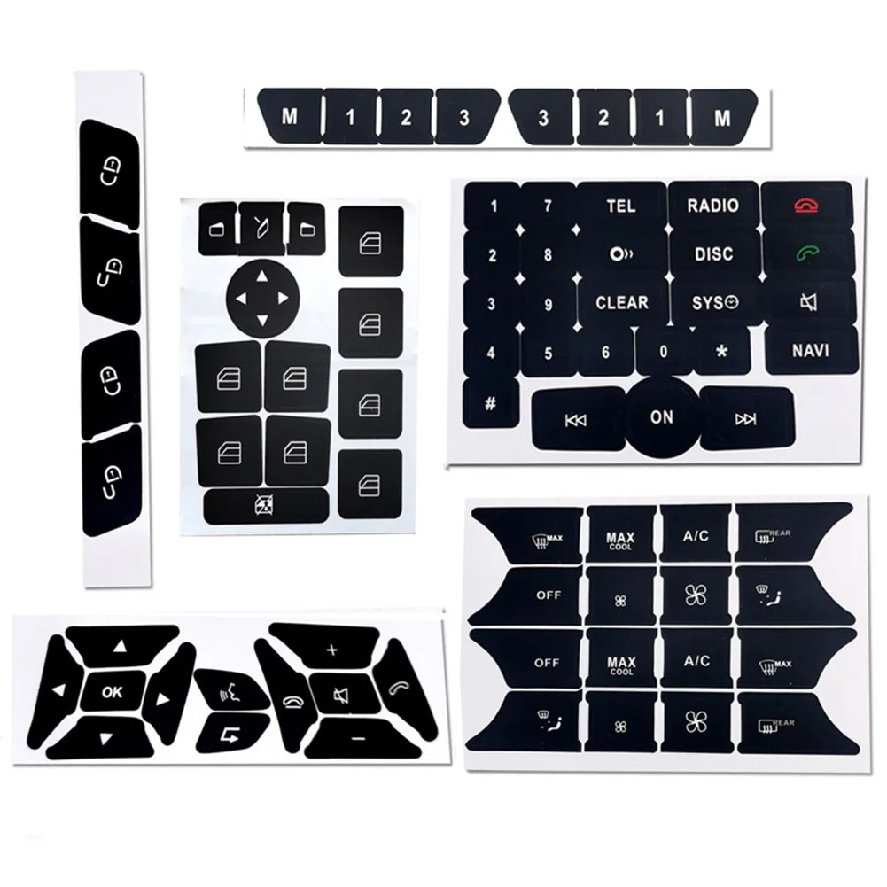 Button Repair Decal Sticker Auto Accessories Push Button Overlay Control Repair Decal Reflected Light Illumination