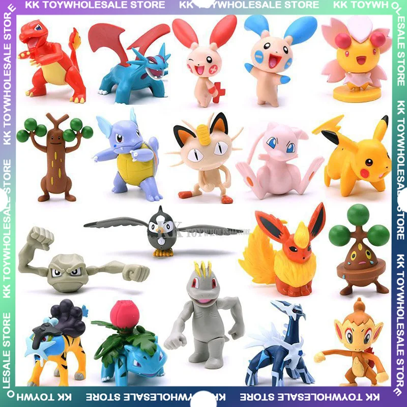 

Mini Anime Pokemon Action Figures Pikachu Eevee Lucario Squirtle Groudon Garchomp Togepi Figurine Model Deskop Statue Toys Gift